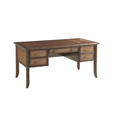 Paradise Isle Writing Desk with Leather Writing Surface